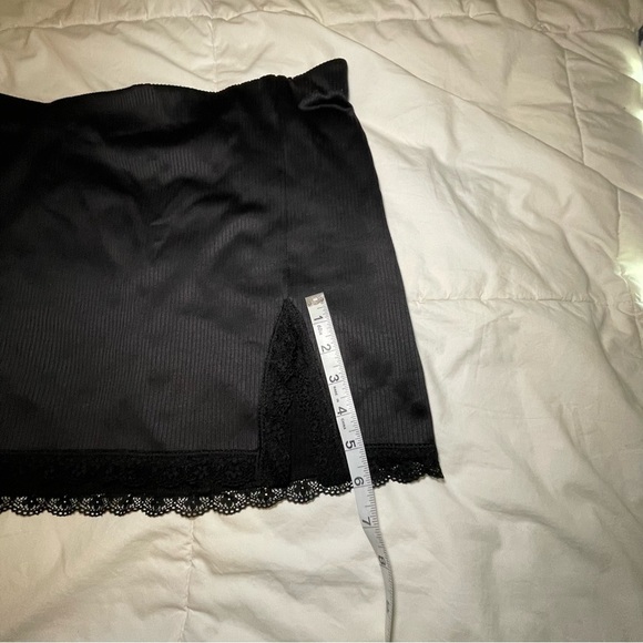 Elastic Black stretch Lace Trim Mini Skirt size L - Picture 5 of 11